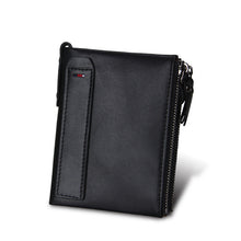 Load image into Gallery viewer, Leather Men Wallet Small Zipper Pocket