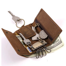 Load image into Gallery viewer, Leather Men Wallet key holder organizer multifunctional